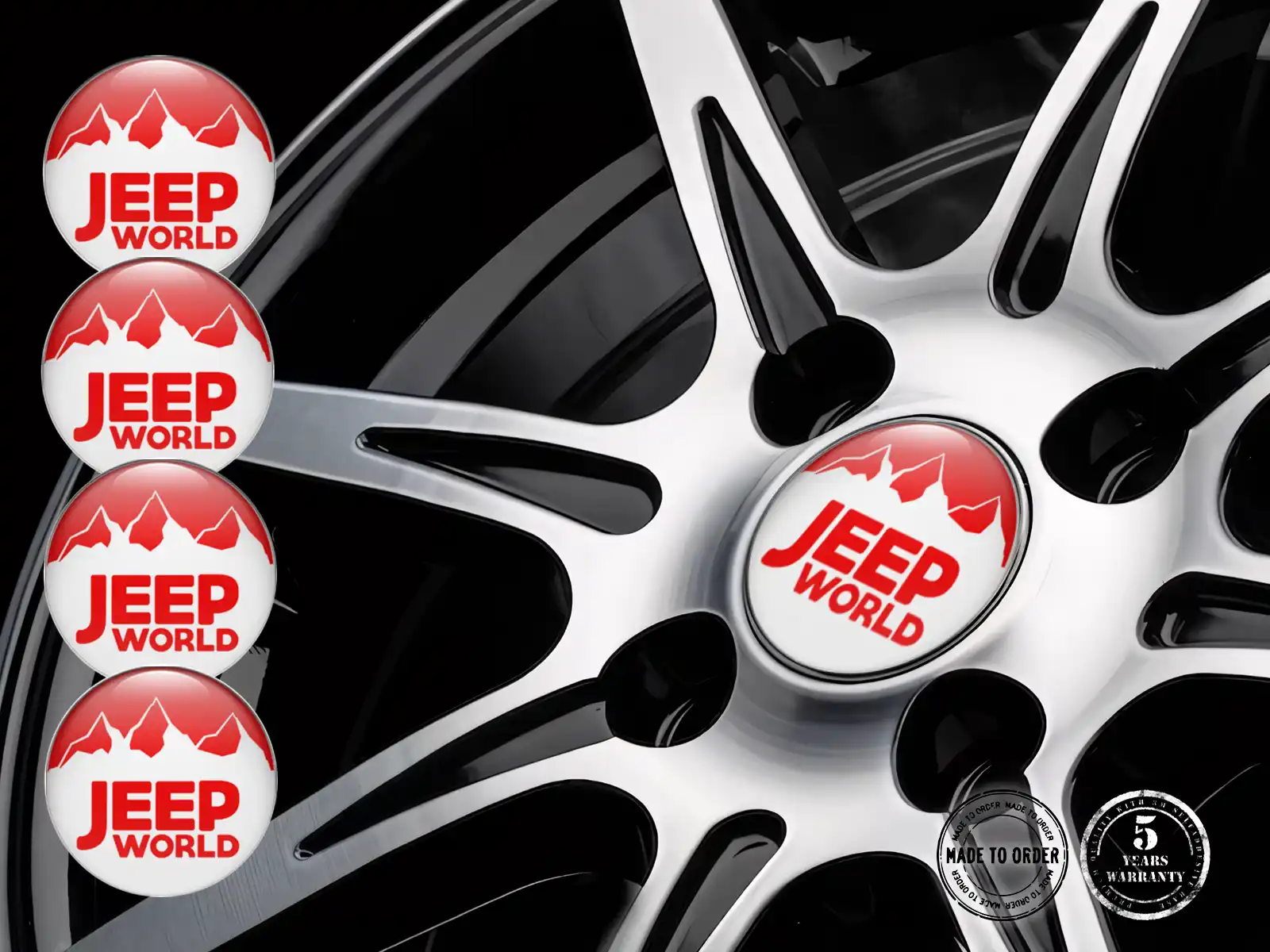Jeep Calcomanías de Rueda Estilo Insignias de Silicona Mejoradas